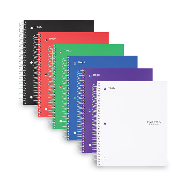 Mead 3-Subject Notebook, 8" x 10-1/2", Wide-Ruled, Assorted (MEA51014) Each