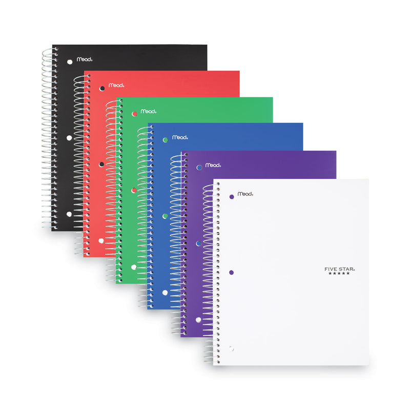 Mead 3-Subject Notebook, 8" x 10-1/2", Wide-Ruled, Assorted (MEA51014) Each