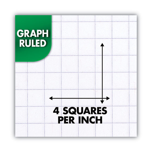 Mead® Graph Paper Tablet, 3-Hole, 8.5 x 11, Quadrille: 4 sq/in, 20 Sheets/Pad, 12 Pads/Pack (MEA19010)