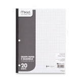 Mead® Graph Paper Tablet, 3-Hole, 8.5 x 11, Quadrille: 4 sq/in, 20 Sheets/Pad, 12 Pads/Pack (MEA19010) 1 Pad