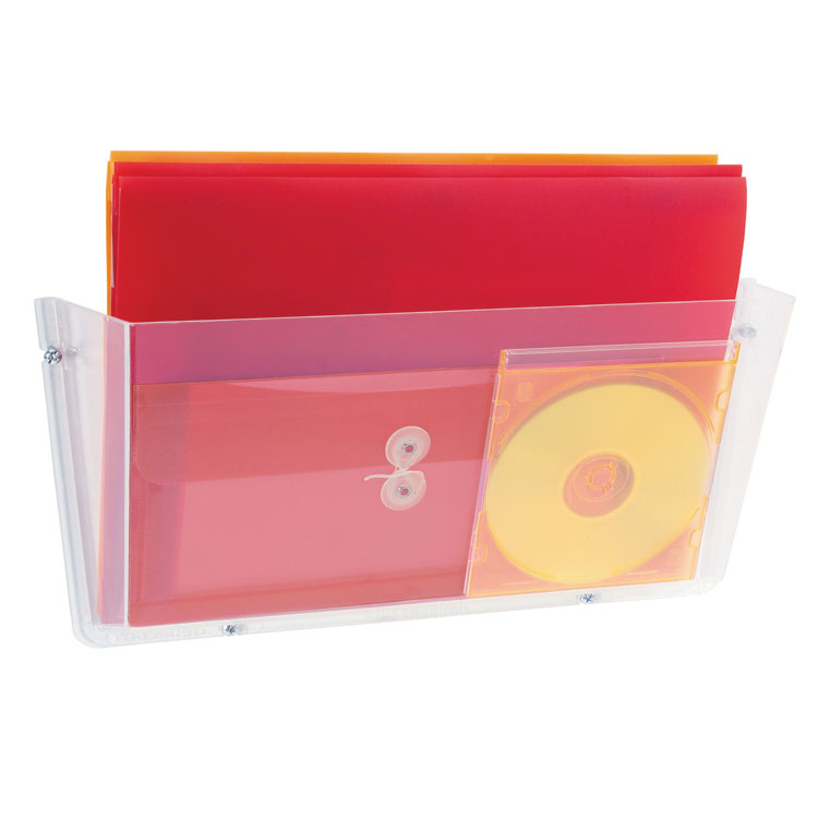 deflecto® Unbreakable DocuPocket Wall File, Legal Size, 17.5"  x 3" x 6.5", Clear (DEF64301) Each