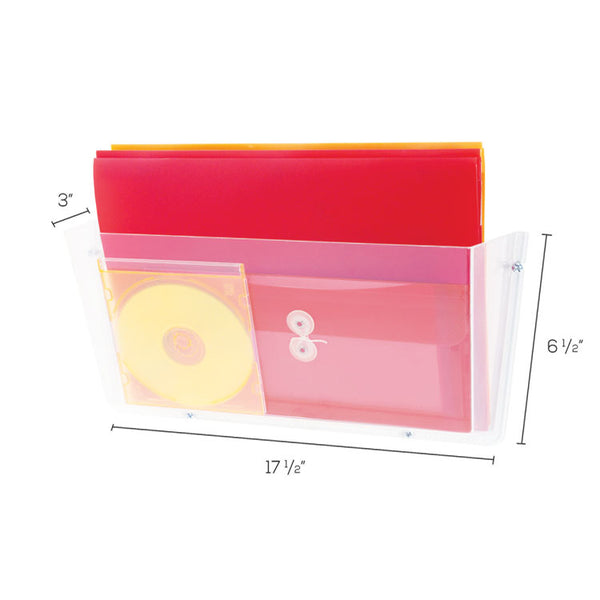 deflecto® Unbreakable DocuPocket Wall File, Legal Size, 17.5"  x 3" x 6.5", Clear (DEF64301) Each