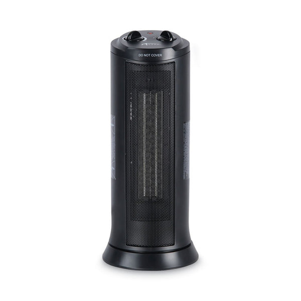 Alera® Mini Tower Ceramic Heater, 1,500 W, 7.37 x 7.37 x 17.37, Black (ALEHECT17)