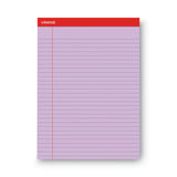Universal® Colored Perforated Ruled Writing Pads, Wide/Legal Rule, 50 Assorted Color 8.5 x 11.75 Sheets, 6/Pack (UNV35878)