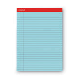 Universal® Colored Perforated Ruled Writing Pads, Wide/Legal Rule, 50 Blue 8.5 x 11 Sheets, Dozen (UNV35880) Pack of 12