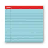 Universal® Colored Perforated Ruled Writing Pads, Wide/Legal Rule, 50 Blue 8.5 x 11 Sheets, Dozen (UNV35880)