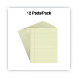 Universal® Glue Top Pads, Narrow Rule, 50 Canary-Yellow 8.5 x 11 Sheets, Dozen (UNV42000)