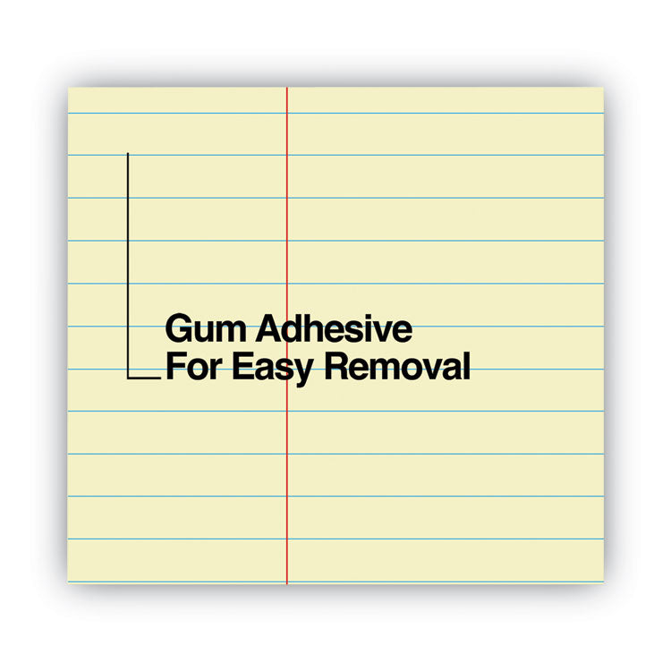 Universal® Glue Top Pads, Narrow Rule, 50 Canary-Yellow 8.5 x 11 Sheets, Dozen (UNV42000)