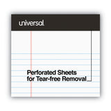 Universal® Premium Ruled Writing Pads with Heavy-Duty Back, Narrow Rule, Black Headband, 50 White 5 x 8 Sheets, 6/Pack (UNV56300)