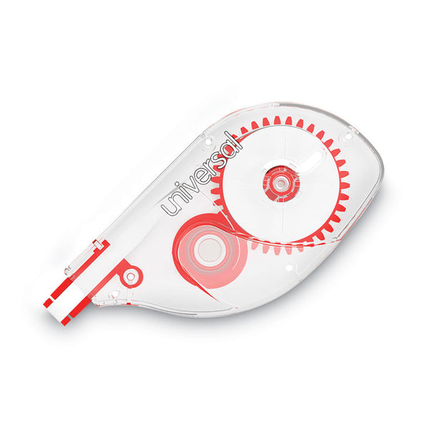 Universal® Side-Application Correction Tape, Transparent Gray/Red Applicator, 0.2" x 393", 2/Pack (UNV75609)