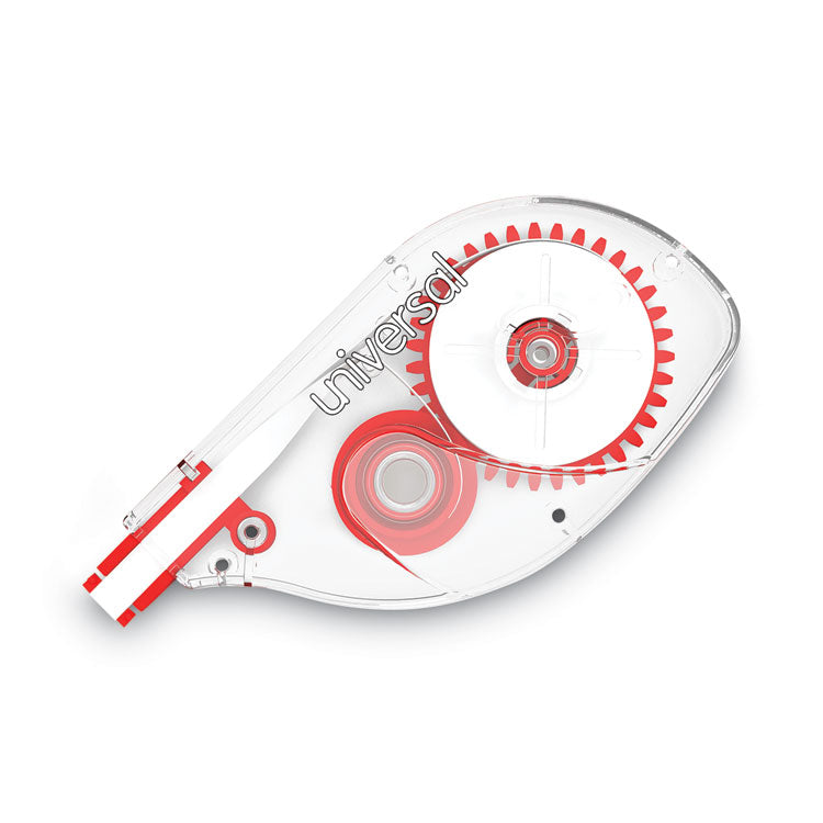 Universal® Side-Application Correction Tape, Transparent Red Applicator, 0.2" x 393", 6/Pack (UNV75610) Pack of 6