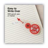 Universal® Correction Tape Dispenser, Non-Refillable, Transparent Red Applicator, 0.2" x 315", 10/Pack (UNV75616)