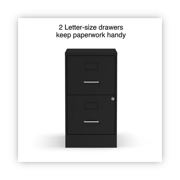 Alera® Soho Vertical File Cabinet, 2 Drawers: File/File, Letter, Black, 14" x 18" x 24.1" (ALESVF1824BL)