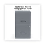 Alera® Soho Vertical File Cabinet, 2 Drawers: File/File, Letter, Charcoal, 14" x 18" x 24.1" (ALESVF1824CH)