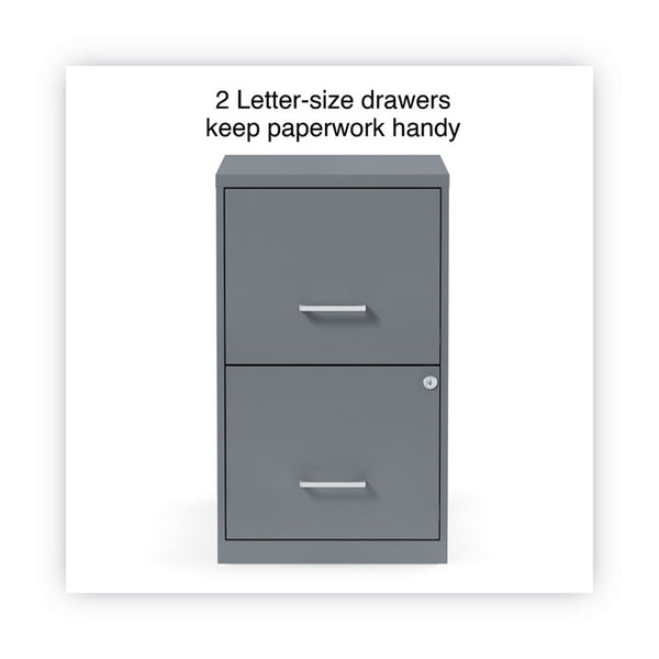 Alera® Soho Vertical File Cabinet, 2 Drawers: File/File, Letter, Charcoal, 14" x 18" x 24.1" (ALESVF1824CH)