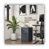 Alera® Soho Vertical File Cabinet, 2 Drawers: File/File, Letter, Charcoal, 14" x 18" x 24.1" (ALESVF1824CH)