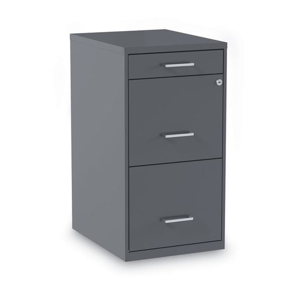 Alera® Soho Vertical File Cabinet, 3 Drawers: Pencil/File/File, Letter, Charcoal, 14" x 18" x 26.9" (ALESVF1827CH)