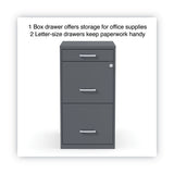 Alera® Soho Vertical File Cabinet, 3 Drawers: Pencil/File/File, Letter, Charcoal, 14" x 18" x 26.9" (ALESVF1827CH)