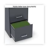 Alera® Soho Vertical File Cabinet, 3 Drawers: Pencil/File/File, Letter, Charcoal, 14" x 18" x 26.9" (ALESVF1827CH)