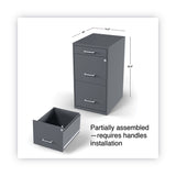 Alera® Soho Vertical File Cabinet, 3 Drawers: Pencil/File/File, Letter, Charcoal, 14" x 18" x 26.9" (ALESVF1827CH)