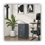 Alera® Soho Vertical File Cabinet, 3 Drawers: Pencil/File/File, Letter, Charcoal, 14" x 18" x 26.9" (ALESVF1827CH)