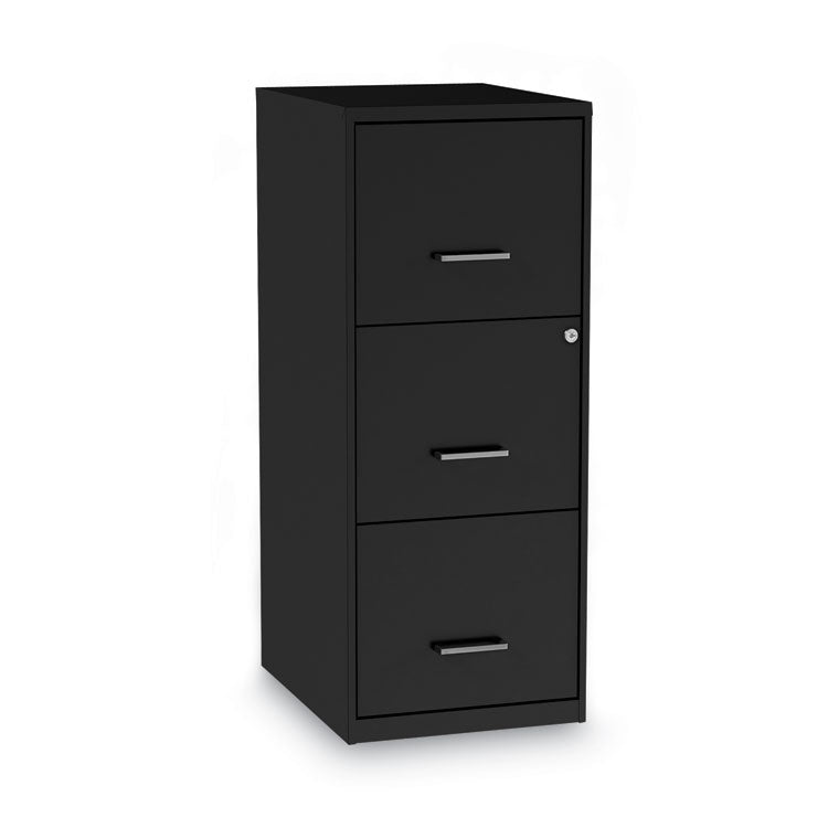 Alera® Soho Vertical File Cabinet, 3 Drawers: File/File/File, Letter, Black, 14" x 18" x 34.9" (ALESVF1835BL)