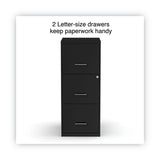 Alera® Soho Vertical File Cabinet, 3 Drawers: File/File/File, Letter, Black, 14" x 18" x 34.9" (ALESVF1835BL)