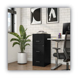 Alera® Soho Vertical File Cabinet, 3 Drawers: File/File/File, Letter, Black, 14" x 18" x 34.9" (ALESVF1835BL)