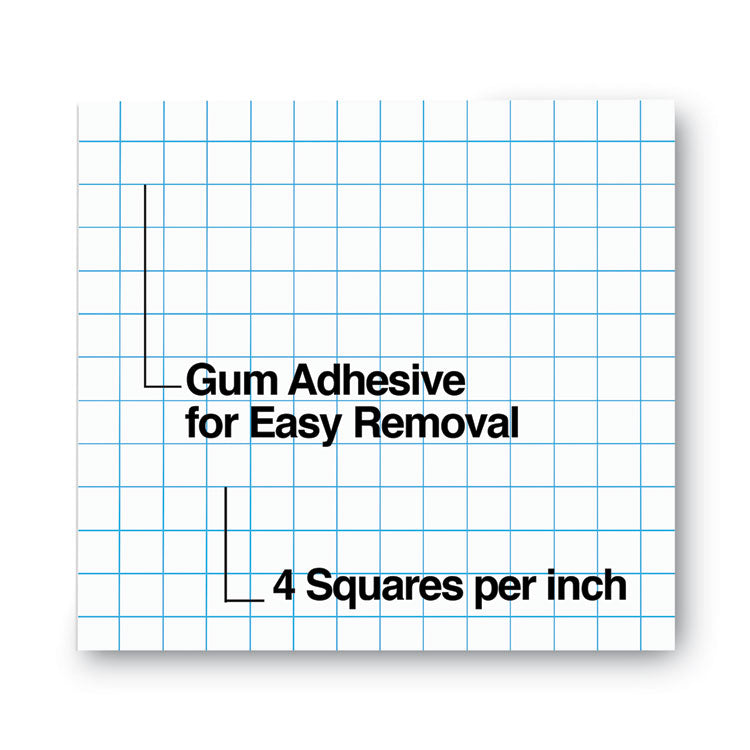 Universal® Quadrille-Rule Glue Top Pads, Quadrille Rule (4 sq/in), 50 White 8.5 X 11 Sheets, Dozen (UNV20631)