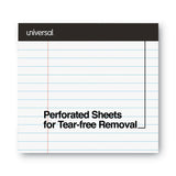 Universal® Premium Ruled Writing Pads with Heavy-Duty Back, Wide/Legal Rule, Black Headband, 50 White 8.5 x 11 Sheets, 12/Pack (UNV30730)