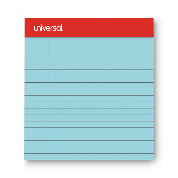 Universal® Colored Perforated Ruled Writing Pads, Narrow Rule, 50 Blue 5 x 8 Sheets, Dozen (UNV35850)