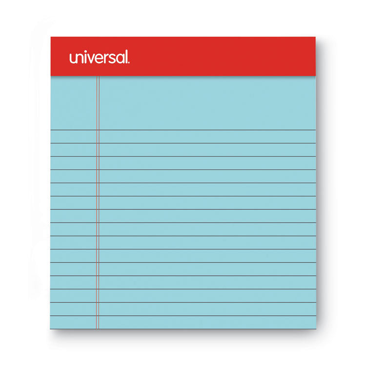 Universal® Colored Perforated Ruled Writing Pads, Narrow Rule, 50 Blue 5 x 8 Sheets, Dozen (UNV35850) Pack of 12