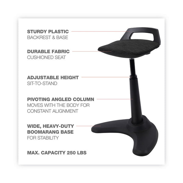 Alera® Alera AdaptivErgo Sit to Stand Perch Stool, Supports Up to 250 lb, Black (ALEAE35PSBK)