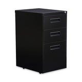 Alera® File Pedestal, Left or Right, 3-Drawers: Box/Box/File, Legal/Letter, Black, 14.96" x 19.29" x 27.75" (ALEPABBFBL)