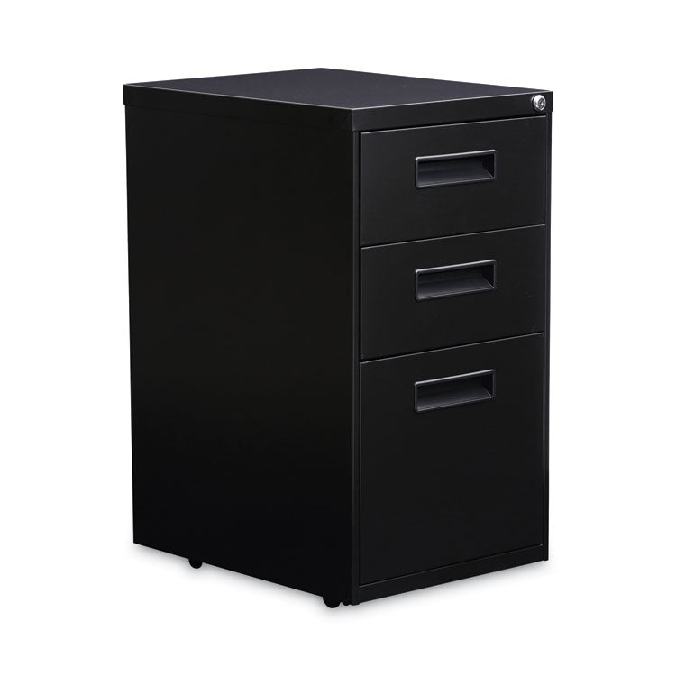 Alera® File Pedestal, Left or Right, 3-Drawers: Box/Box/File, Legal/Letter, Black, 14.96" x 19.29" x 27.75" (ALEPABBFBL)