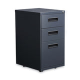 Alera® File Pedestal, Left or Right, 3-Drawers: Box/Box/File, Legal/Letter, Charcoal, 14.96" x 19.29" x 27.75" (ALEPABBFCH)