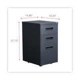 Alera® File Pedestal, Left or Right, 3-Drawers: Box/Box/File, Legal/Letter, Charcoal, 14.96" x 19.29" x 27.75" (ALEPABBFCH)