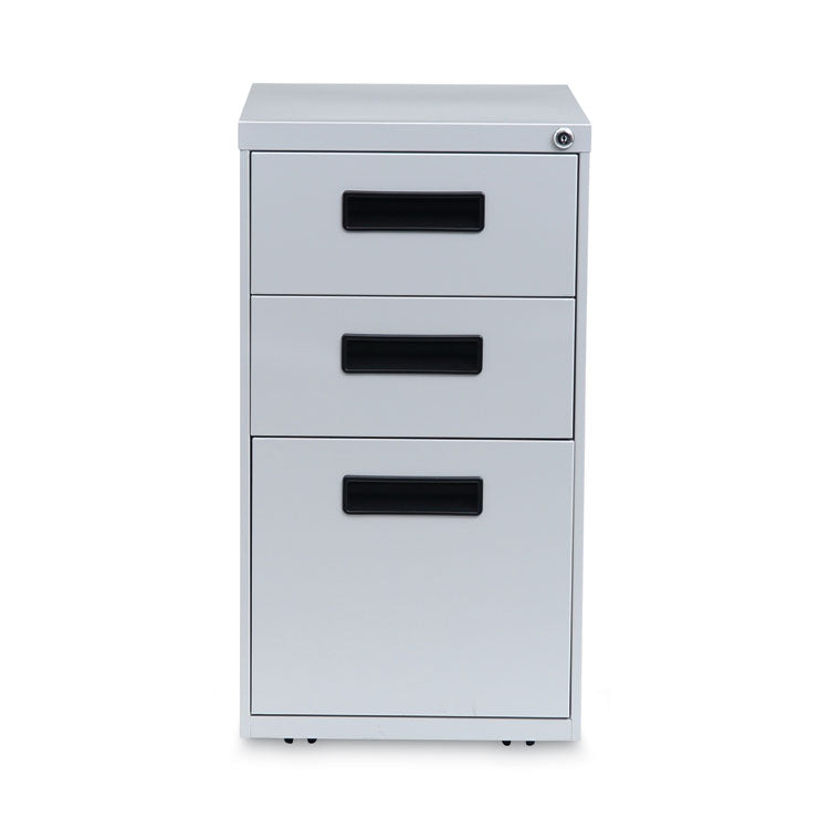 Alera® File Pedestal, Left or Right, 3-Drawers: Box/Box/File, Legal/Letter, Light Gray, 14.96" x 19.29" x 27.75" (ALEPABBFLG)