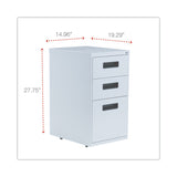 Alera® File Pedestal, Left or Right, 3-Drawers: Box/Box/File, Legal/Letter, Light Gray, 14.96" x 19.29" x 27.75" (ALEPABBFLG)