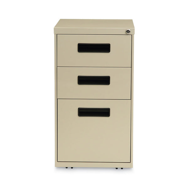 Alera® File Pedestal, Left or Right, 3-Drawers: Box/Box/File, Legal/Letter, Putty, 14.96" x 19.29" x 27.75" (ALEPABBFPY)