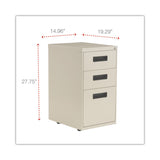 Alera® File Pedestal, Left or Right, 3-Drawers: Box/Box/File, Legal/Letter, Putty, 14.96" x 19.29" x 27.75" (ALEPABBFPY)