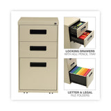 Alera® File Pedestal, Left or Right, 3-Drawers: Box/Box/File, Legal/Letter, Putty, 14.96" x 19.29" x 27.75" (ALEPABBFPY)