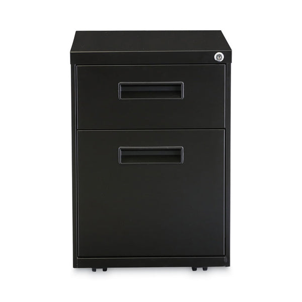 Alera® File Pedestal, Left or Right, 2-Drawers: Box/File, Legal/Letter, Black, 14.96" x 19.29" x 21.65" (ALEPABFBL)