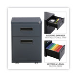 Alera® File Pedestal, Left or Right, 2-Drawers: Box/File, Legal/Letter, Charcoal, 14.96" x 19.29" x 21.65" (ALEPABFCH)