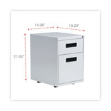 Alera® File Pedestal, Left or Right, 2-Drawers: Box/File, Legal/Letter, Light Gray, 14.96" x 19.29" x 21.65" (ALEPABFLG)