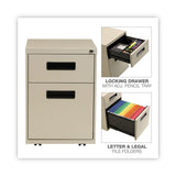 Alera® File Pedestal, Left or Right, 2-Drawers: Box/File, Legal/Letter, Putty, 14.96" x 19.29" x 21.65" (ALEPABFPY)