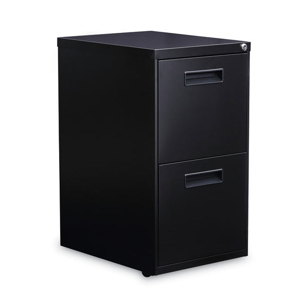 Alera® File Pedestal, Left or Right, 2 Legal/Letter-Size File Drawers, Black, 14.96" x 19.29" x 27.75" (ALEPAFFBL)