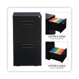 Alera® File Pedestal, Left or Right, 2 Legal/Letter-Size File Drawers, Black, 14.96" x 19.29" x 27.75" (ALEPAFFBL)