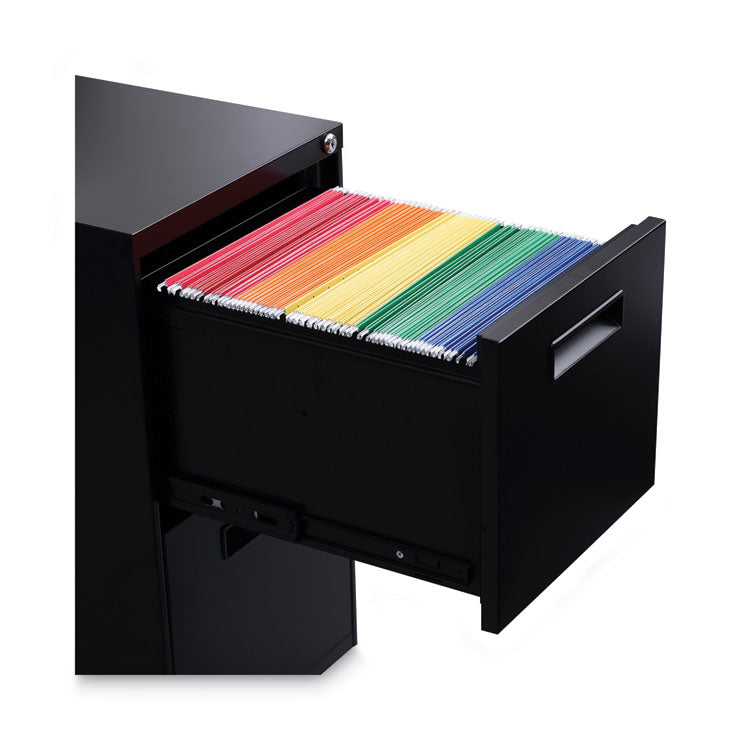 Alera® File Pedestal, Left or Right, 2 Legal/Letter-Size File Drawers, Black, 14.96" x 19.29" x 27.75" (ALEPAFFBL)