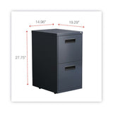 Alera® File Pedestal, Left or Right, 2 Legal/Letter-Size File Drawers, Charcoal, 14.96" x 19.29" x 27.75" (ALEPAFFCH)